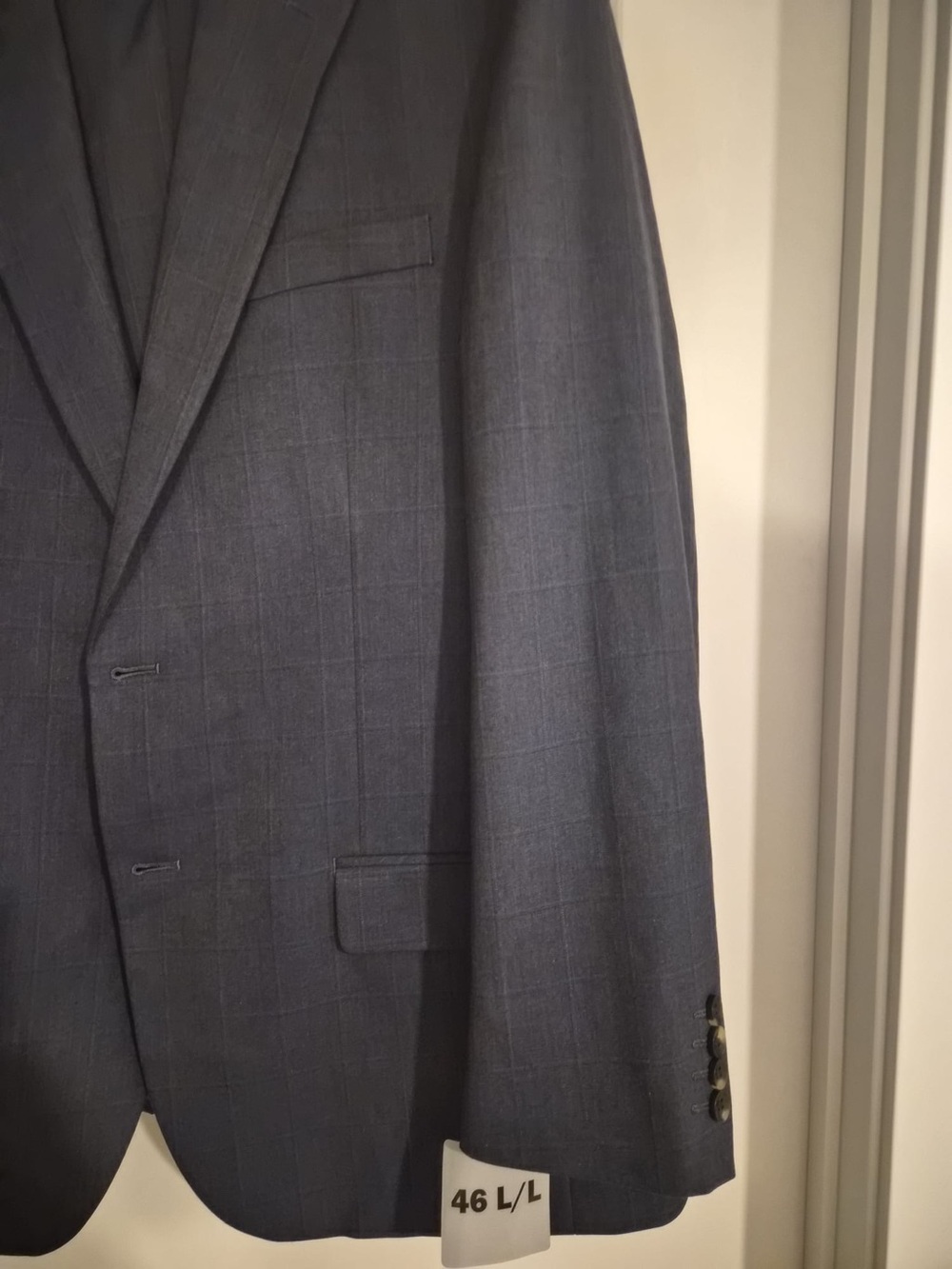 NWT Haggar Men’s Tailored Fit Suit Set – Blue Windowpane (46L / 38x30)